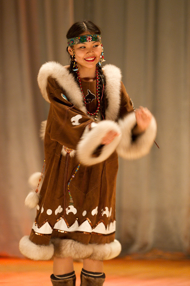 Dancer, cultural performance, Provideniya, Russia