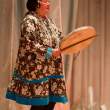 Drummer, cultural performance, Provideniya, Russia